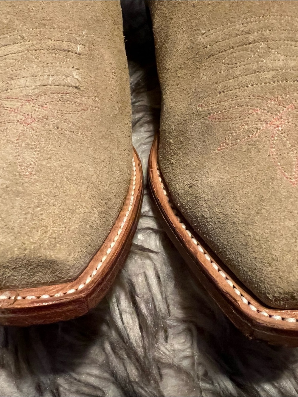 Tony Lama Women Suede Foot Pink Leather Shaft Cowboy Boots Sz 6.5 B - Picture 3 of 14